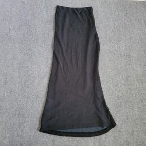 Urban Outfitters Skirt Womens XS Black Crinkle Satin Maxi High Waist Zipper Goth